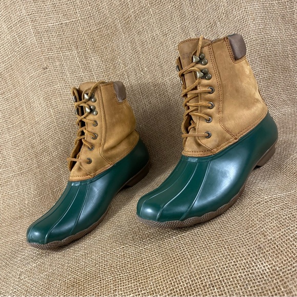 green sperry duck boots